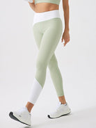 Recycled fabric light color contrast yoga pants - ElegantAlpha