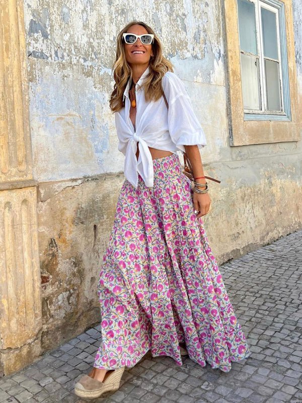 Resort Style Printed Skirt - ElegantAlpha®