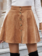 Retro Corduroy High Waist Skirt - ElegantAlpha®