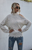 Ripped - High Necked Knit Sweater - ElegantAlpha