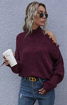 Ripped - High Necked Knit Sweater - ElegantAlpha