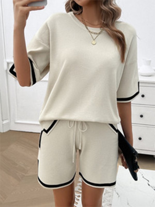 Round neck casual sweater two - piece set - ElegantAlpha