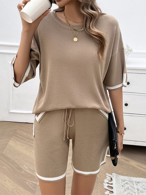 Round neck casual sweater two - piece set - ElegantAlpha