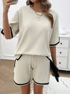 Round neck casual sweater two - piece set - ElegantAlpha