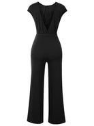 Round neck short sleeve knitted jumpsuit - ElegantAlpha