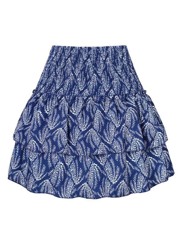 Ruffled Floral Half - length Pleated Skirt - ElegantAlpha®