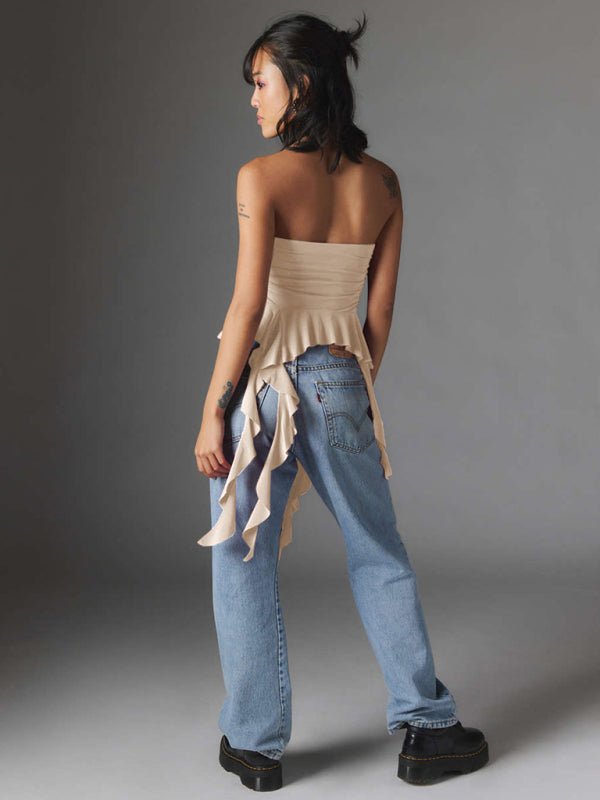 Ruffled tube top - ElegantAlpha