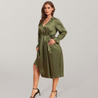 Satin Jacquard Elegant Oversized Midi Dress - ElegantAlpha