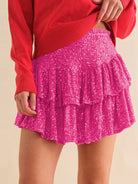 Sequin Double Layer Pleated Skirt - ElegantAlpha®