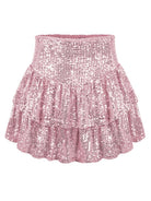 Sequin Double Layer Pleated Skirt - ElegantAlpha®