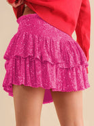 Sequin Double Layer Pleated Skirt - ElegantAlpha®