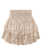 Sequin Double Layer Pleated Skirt - ElegantAlpha®