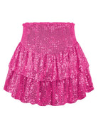 Sequin Double Layer Pleated Skirt - ElegantAlpha®