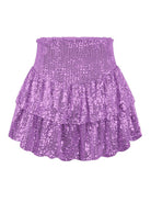 Sequin Double Layer Pleated Skirt - ElegantAlpha®