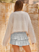 Sequin Double Layer Pleated Skirt - ElegantAlpha®