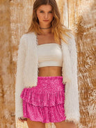 Sequin Double Layer Pleated Skirt - ElegantAlpha®