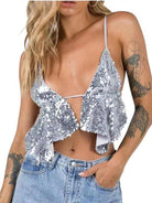 Sequined backless camisole - ElegantAlpha