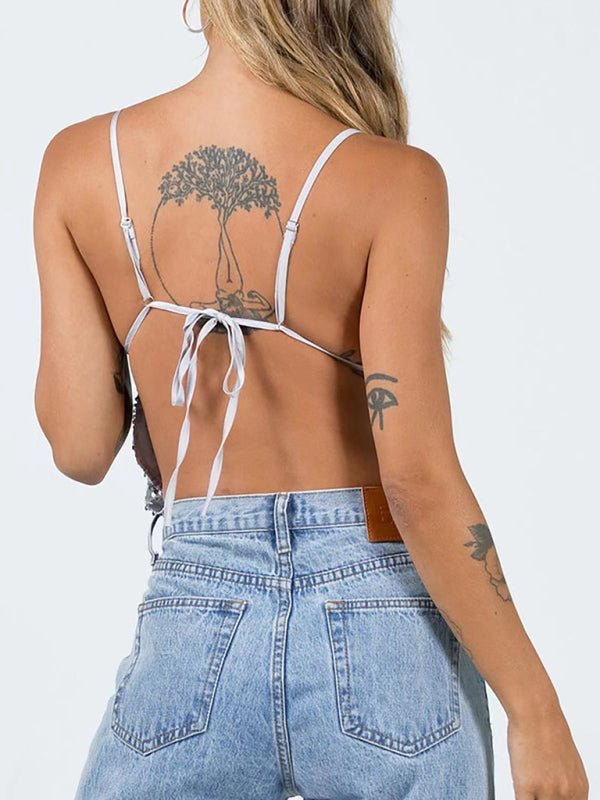 Sequined backless camisole - ElegantAlpha