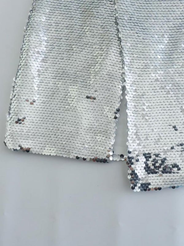 Sequined high waist skirt with slits on both sides - ElegantAlpha®