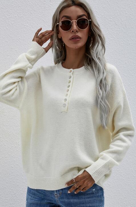 Single Breasted Pullover Sweater - ElegantAlpha®