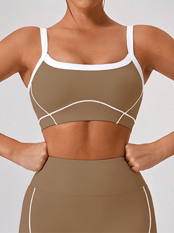 Skinny outdoor sports spaghetti strap bra + shorts Yoga suit - ElegantAlpha