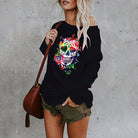 Skull long - sleeved top - ElegantAlpha®