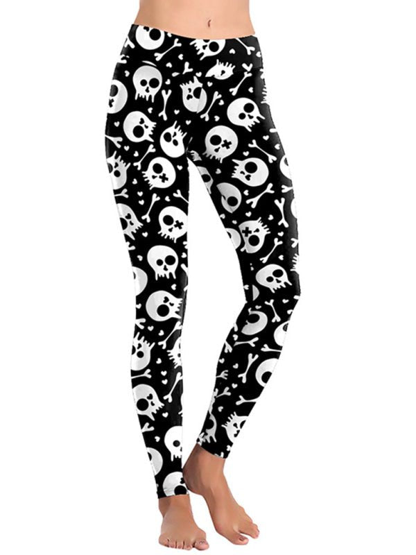 Skull Print Yoga Leggings for Women - ElegantAlpha