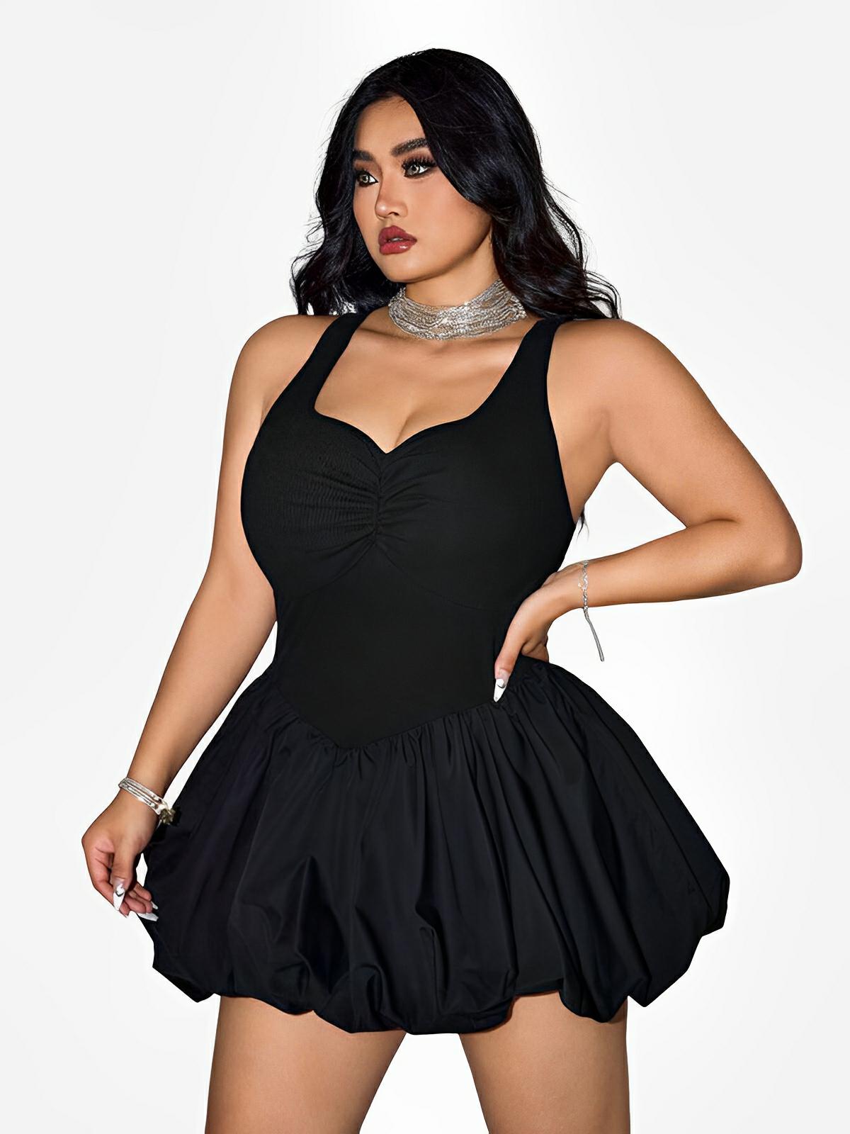 Sleeveless dress high waist suspender short dress - ElegantAlpha