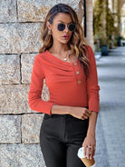 Slim long sleeve knitted top - ElegantAlpha®