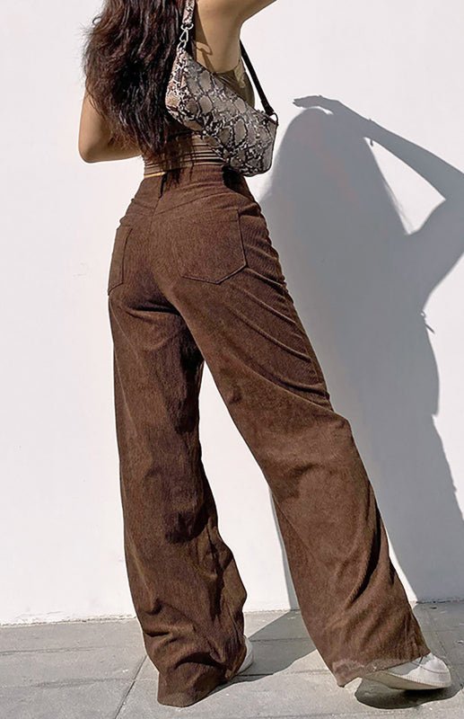 Slim Straight Wide Leg Trousers - ElegantAlpha®