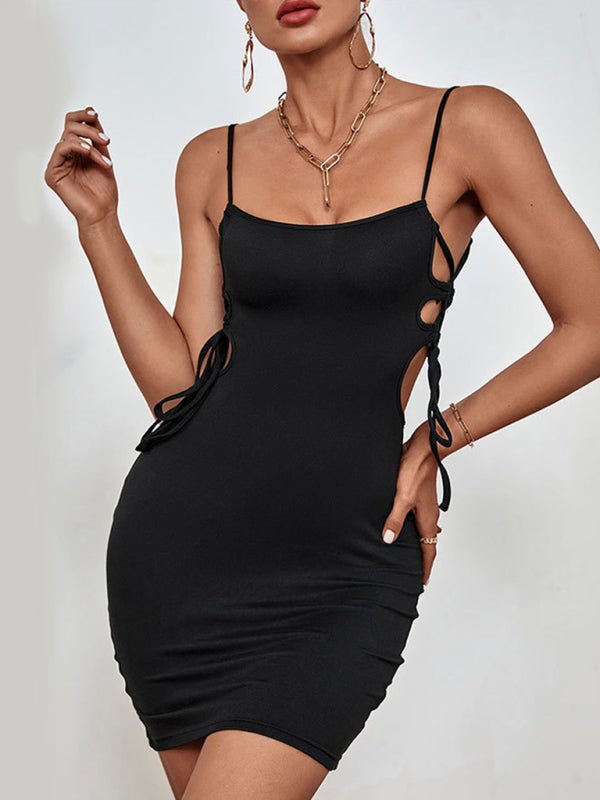 Sling Black Sleeveless Dress - ElegantAlpha®