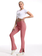 Slit Micro High Waist Elastic Hip Lifting Trousers - ElegantAlpha