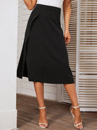 Slit simple solid color midi skirt - ElegantAlpha®