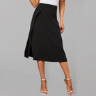 Slit simple solid color midi skirt - ElegantAlpha®