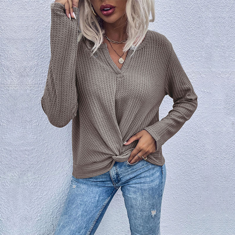 Solid color bottoming knitted sweater - ElegantAlpha