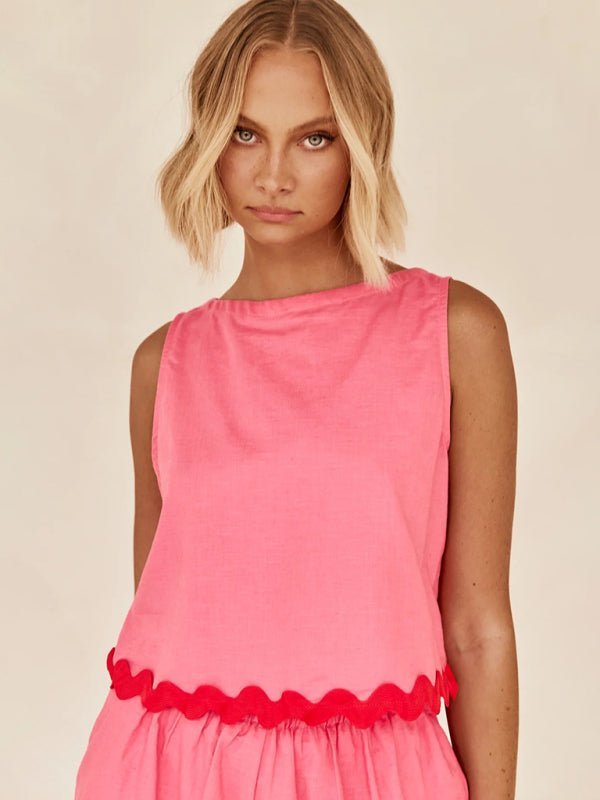 Solid color sleeveless shorts two - piece suit - ElegantAlpha