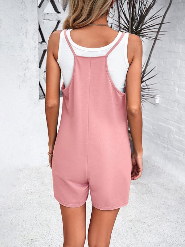 Solid color suspender jumpsuits - ElegantAlpha