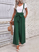 Solid Color Wide Leg Overalls - ElegantAlpha