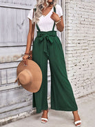 Solid Color Wide Leg Overalls - ElegantAlpha