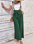 Solid Color Wide Leg Overalls - ElegantAlpha