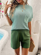 Spring and summer casual knitted shorts suit - ElegantAlpha