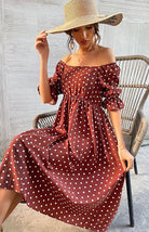 Square Neck Polka Dot Dress - ElegantAlpha