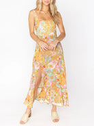 Strap tube top slit floral dress - ElegantAlpha®