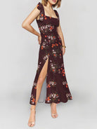 Strap tube top slit floral dress - ElegantAlpha®