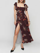 Strap tube top slit floral dress - ElegantAlpha®