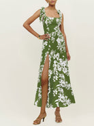 Strap tube top slit floral dress - ElegantAlpha®