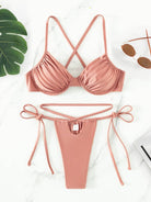 Strappy split underwire bikini - ElegantAlpha