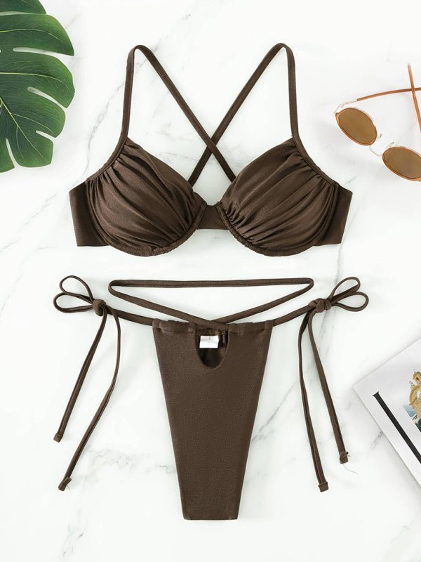 Strappy split underwire bikini - ElegantAlpha