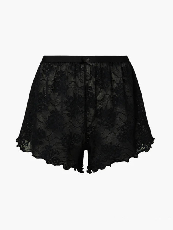 Suspender lace shorts casual two - piece suit - ElegantAlpha