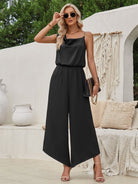 Suspender waist wide leg jumpsuit - ElegantAlpha